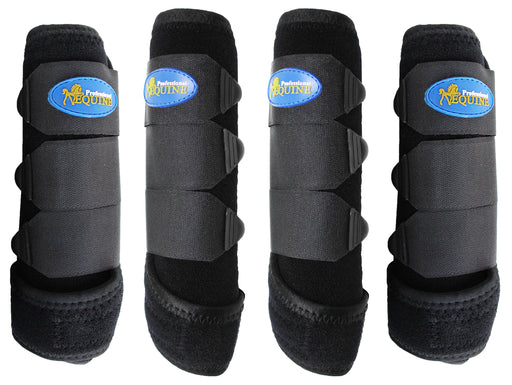 Professional Equine Medium 4-Pack Sports Medicine Splint Boots Black 41BKC