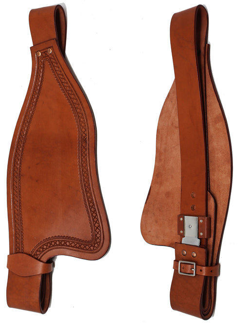 Horse Western Adult Tooled Leather Replacement Saddle Fender Pair 5221