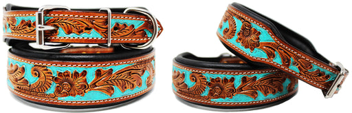 Dog Puppy Collar Cow Leather Adjustable Padded Canine 6086