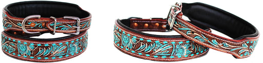 Dog Puppy Collar Cow Leather Adjustable Padded Canine 6087