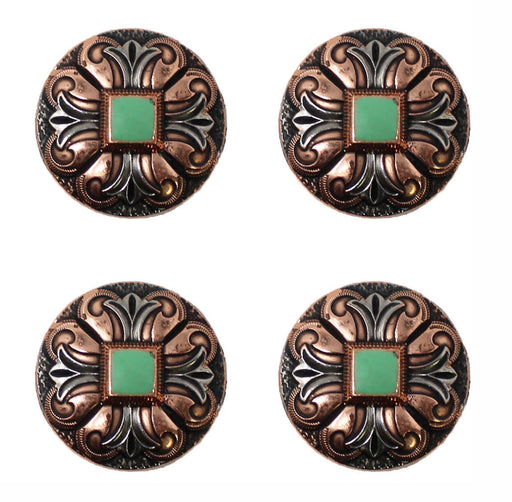 Set of 4 Screw Back 1-1/4" Western Tack Saddle Bridle bag Conchos w/Screws CO576