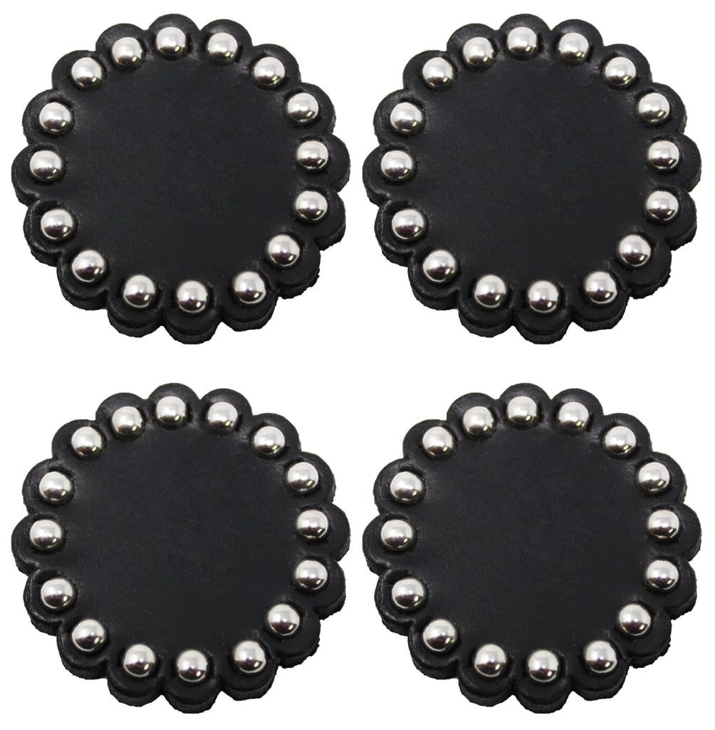 Set of 2 pcs Slotted Leather Rosette Conchos 1 1/2″