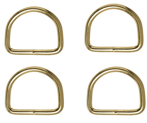 Pack of 10 - 3/4" Welded Wire DEE Ring Brass plated Tack Dog Collar Leash 40323