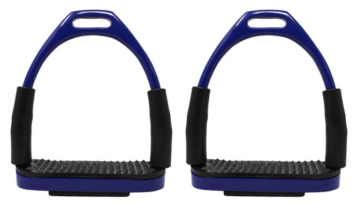 Horse Saddle English Riding Flex Iron Double Jointed Stirrups Blue 51112RB