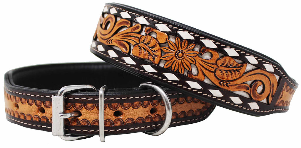 Bond & Co. Mahogany Leather Dog Collar, For Neck Sizes 12-15, Small