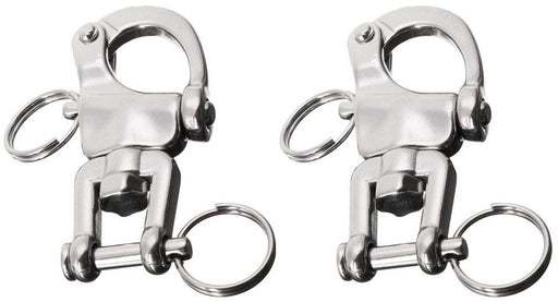 Lot of 2 110MM Stainless Steel Multi-Purpose Jaw Swivel Snap Shackle 98496C