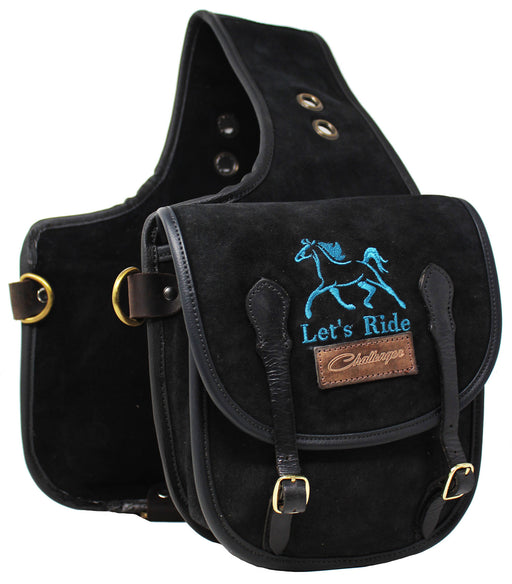 Horse Challenger Western Trail Riding Saddle Suede Leather Cantle Bag 102AA34