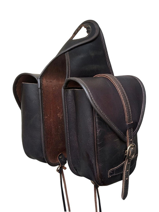 Challenger Distressed Dark Brown Leather Horn Bag Western Saddle Trail Bag 102QSA09