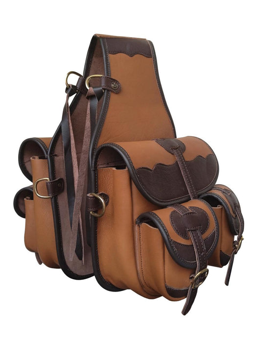 Challenger Distressed Brown Genuine Leather Saddle Cantle Riding Bag 102QSA