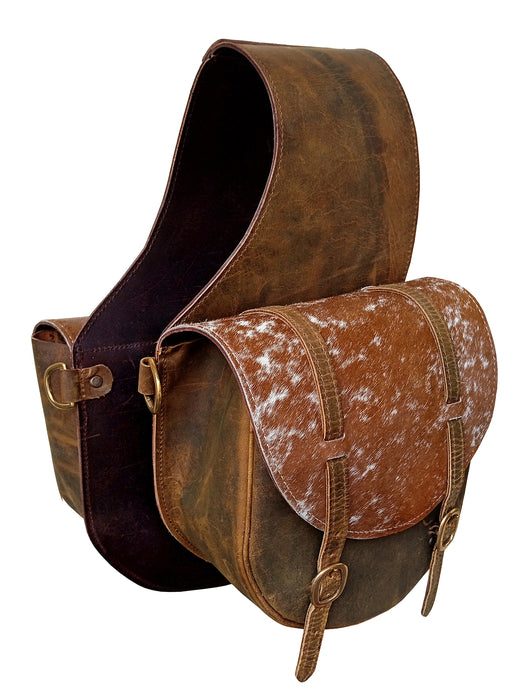 Challenger Distressed Brown Genuine Leather Saddle Cantle Riding Bag 102QSA