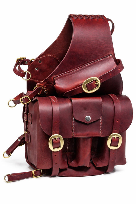 Horse Genuine Leather Equine Veterinarian Rancher Saddle Trail Bag 102SD01