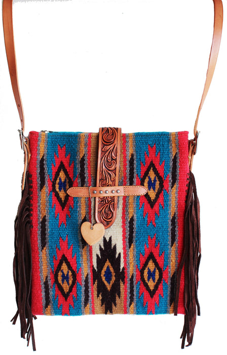 Women's Western Handwoven Wool Rodeo Cowgirl Handbag Shoulder Purse Tote 10314