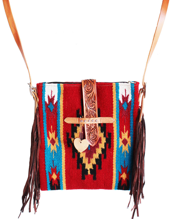 Women's Western Handwoven Wool Rodeo Cowgirl Handbag Shoulder Purse Tote 103B02