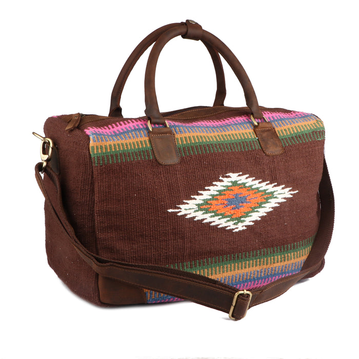 Handwoven Wool Weekender Duffel Travel Bag 03BTDuffle