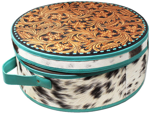 Horse Tack Women's Western Cowhide Floral Tooled Leather Travel Rope Bag 104RS