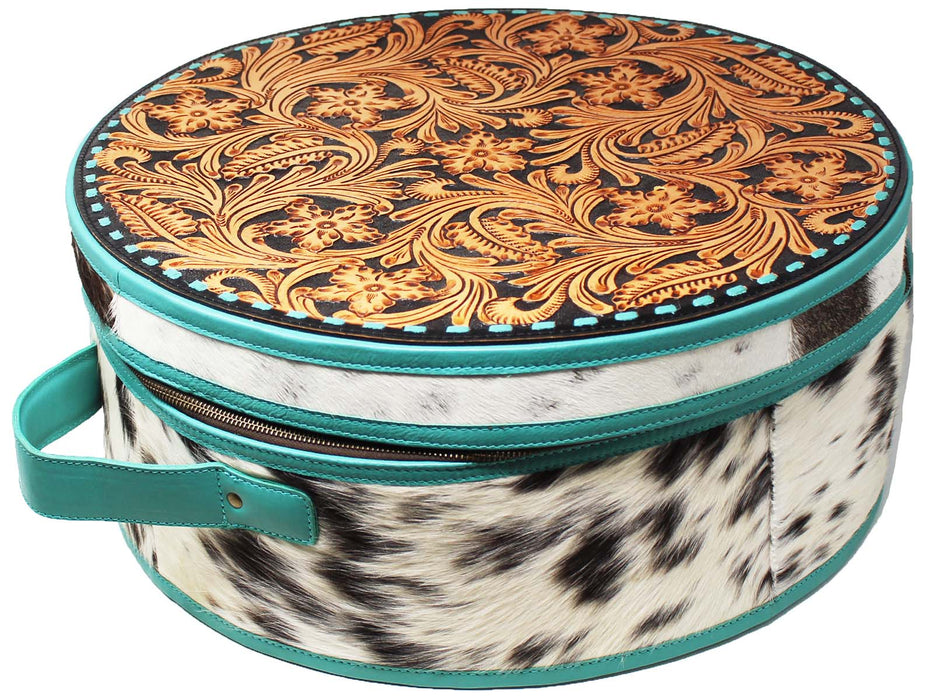 Horse Tack Women's Western Cowhide Floral Tooled Leather Travel Rope Bag 104RS