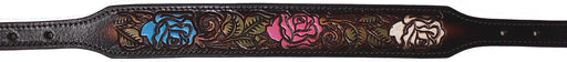 Horse Western Leather Tack Hand-Painted Multicolored Floral Rose Tooled Adjustable Wither Breast Collar Strap 105FK21