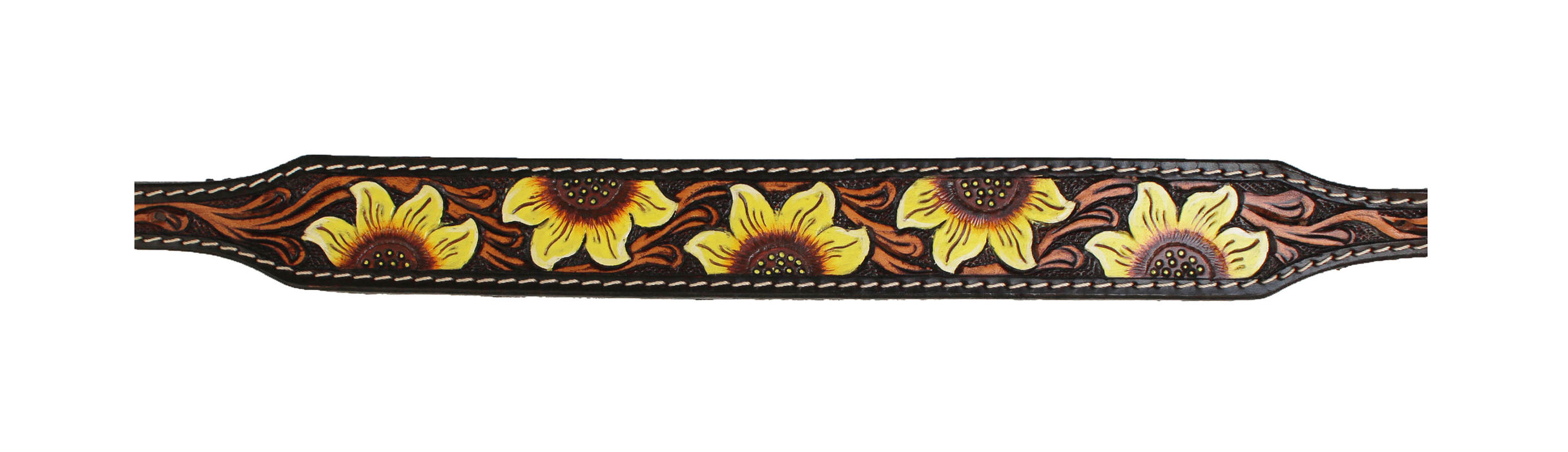 Challenger Western Tack Sunflower Tooled Leather Wither Breast Collar Strap 105HR14