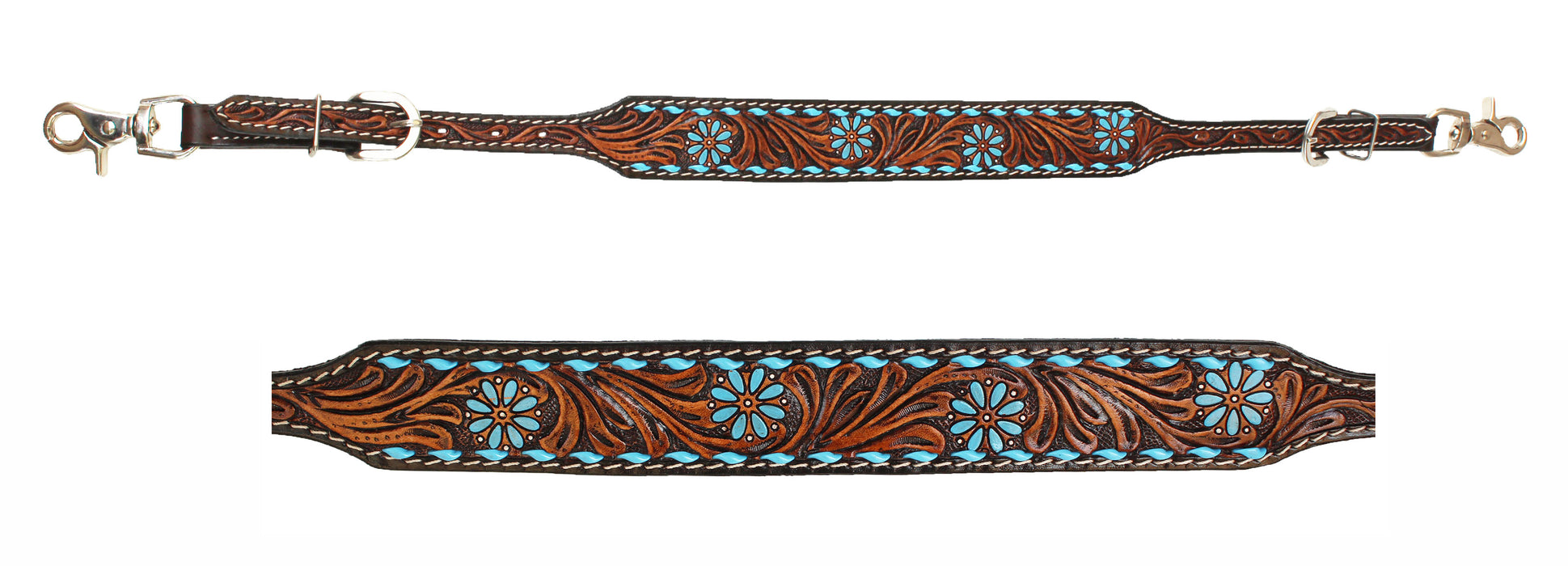 Challenger Western Tack Floral Tooled Leather Wither Breast Collar Strap 105HR15
