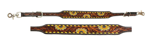 Challenger Western Tack Sunflower Tooled Leather Wither Breast Collar Strap 105HR19