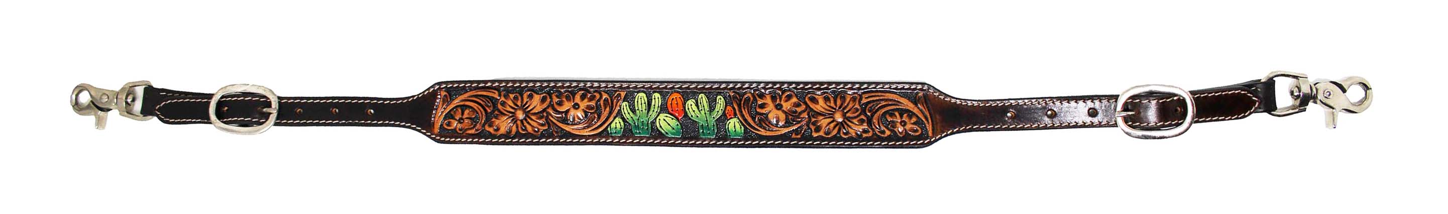 Horse Western Floral Tooled Adjustable Leather Wither Breast Collar Strap 105HRFloral