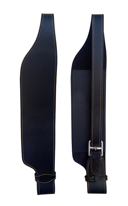 4" Soft Black Premium Leather Quick-Change Australian Saddle Fenders 109SL280
