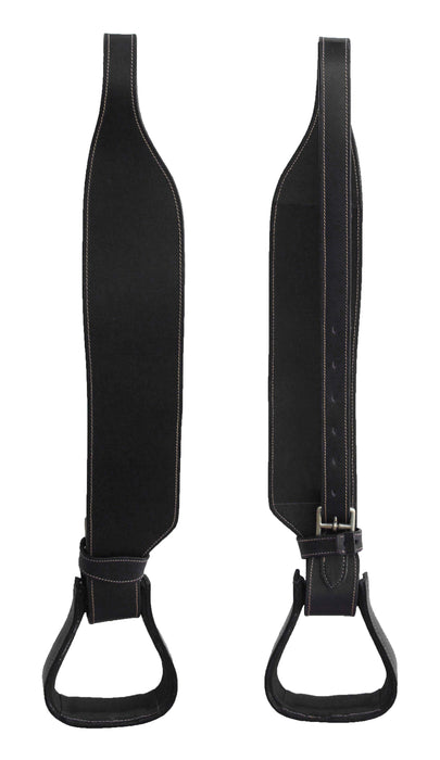 4" Premium Quick-Change Australian Saddle Fenders Stirrup Black Leather 109SL4020BK