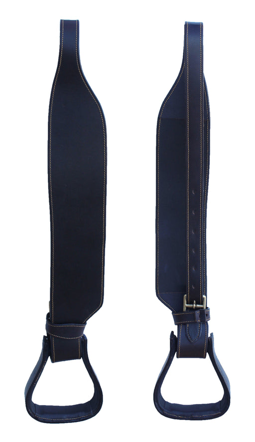 4" Premium Quick-Change Australian Saddle Fenders Stirrup Black Leather 109SL4020BK