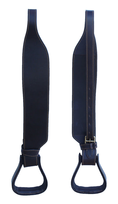 4" Premium Quick-Change Australian Saddle Fenders Stirrup Black Leather 109SL4020BK