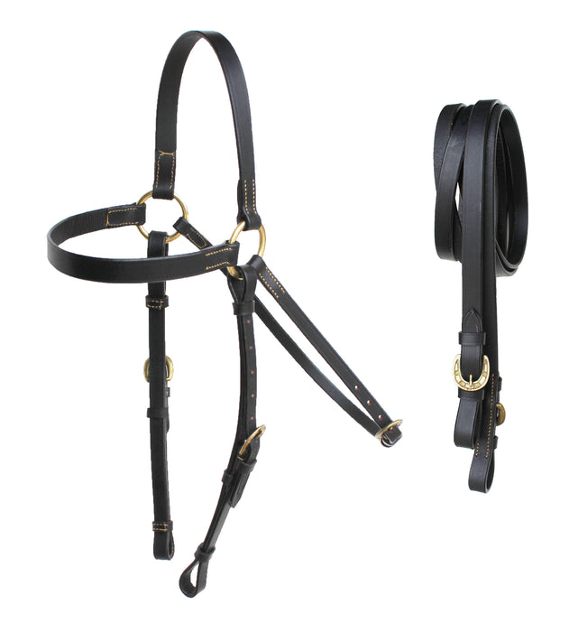 Horse Australian Black Premium Leather Barcoo Bridle w/ Reins 110B210