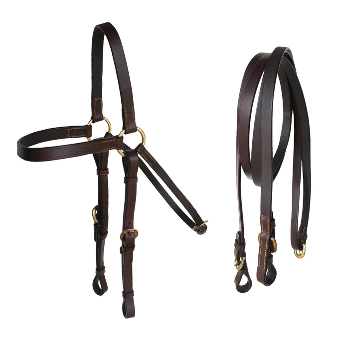 Horse Australian Brown Premium Leather Barcoo Bridle w/ Reins 110B310