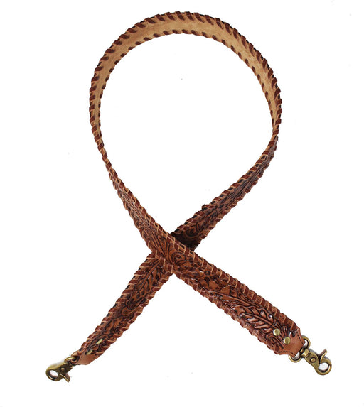 Western Floral Tooled Laced Leather Replacement Purse Shoulder Strap 115JQ01