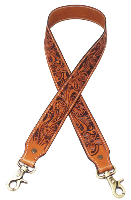 Western Floral Tooled Leather Replacement Shoulder Purse Guitar Cross Body Strap 115RS-Straps