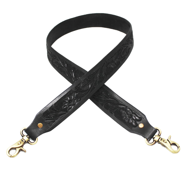 Western Floral Tooled Leather Replacement Shoulder Purse Guitar Cross Body Strap 115RS-Straps