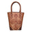Western Leather Roses Tooled Beaded Inlay Wine Bottle Sleeve Carrier Tote Bag 116RS