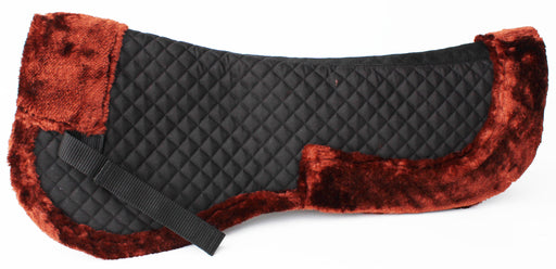 Horse English Quilted SADDLE Half Pad Correction Wither Relief Faux Fur Black 12218BR