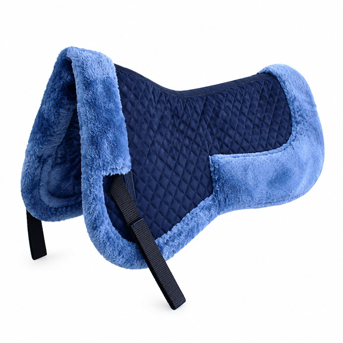 Horse English Quilted Half SADDLE Pad Correction Wither Relief Faux Fur Non slip Dressage and Show Jumping 12218