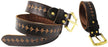 Men's 100% Leather Casual Jean Dress Belt Tooled Cross Black 12AA22