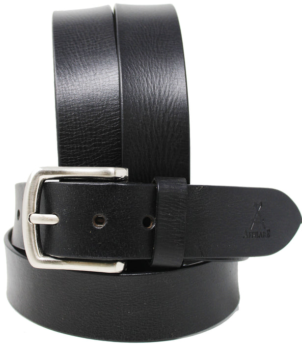 Genuine Leather Jeans Casual 1.5" inch Wide Belt Black 12CA003