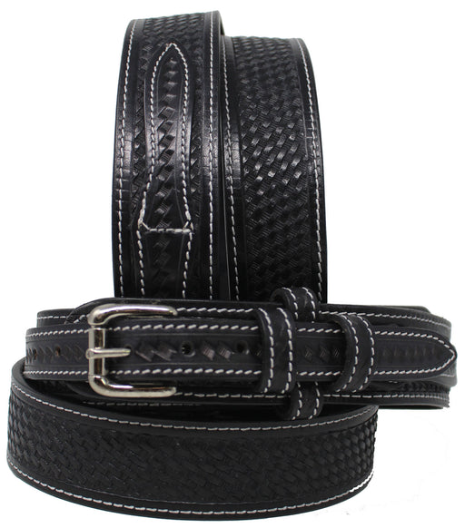 1-1/2" Mens Western Basket Weave Tooled Leather Ranger Belt BasketWeave 12RAA101