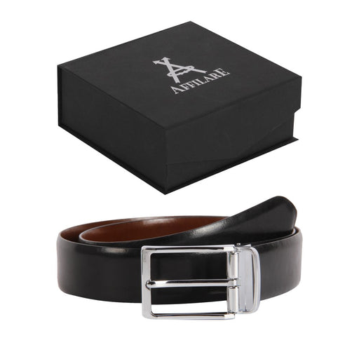 Men's Genuine Italian Leather Reversible Dress Belt Black Brown 12RB562