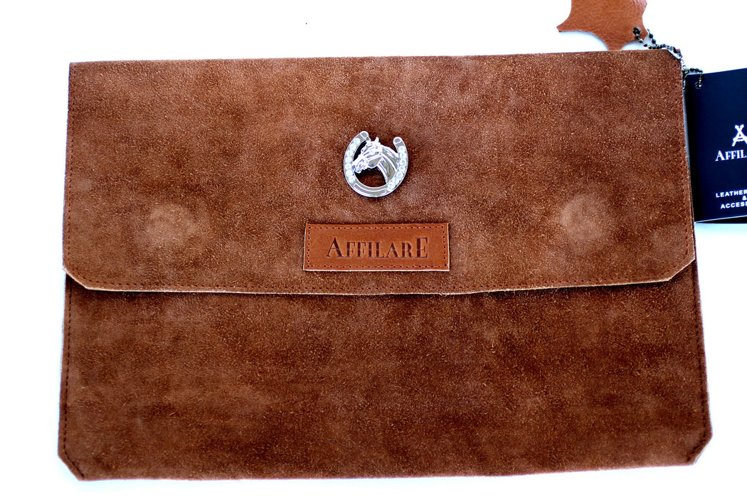 Affilare Genuine Split Leather 13" Dell MacBook Laptop Sleeve Tan 12SL001VR