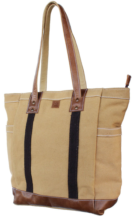 Women's Western Canvas Leather Shoulder Handbag Purse Tote 17AA01