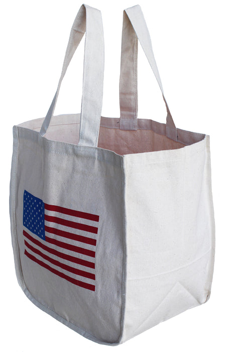 Organic Cotton Patriotic Eco-Friendly Reusable Grocery Shopping Bag 17AX13