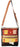 Women's Brown Upcycled Fabric Distressed Leather Shoulder Bag 17RT2115