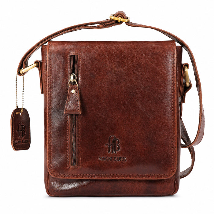 Adam Burk Unisex Small Multipurpose Leather Shoulder Crossbody Travel Bag 18ABP2BR