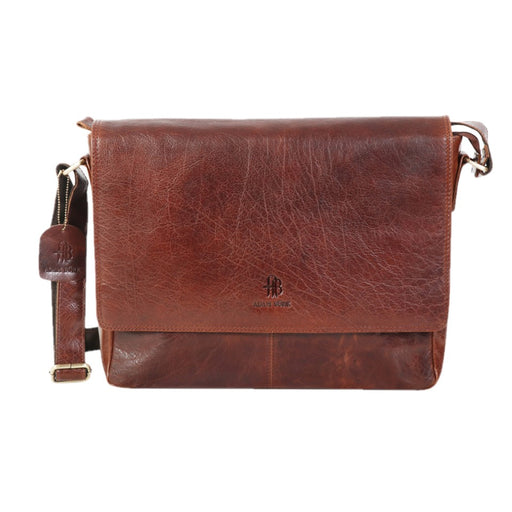 Adam Burk Leather Laptop Messenger Portfolio Shoulder Travel Bag Brown Back to   18ABP3BR