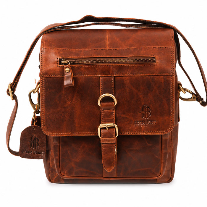 Adam Burk Unisex Small Multipurpose Leather Shoulder Crossbody Travel Bag 18ABP9BR