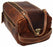 Men's Handcrafted Distressed Brown Leather Travel Toiletry Dopp Kit Bag 18AXT02BR