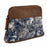 Women's Printed Brown Leather Zippered Makeup Cosmetic Bag 18ZipperedCosmetic